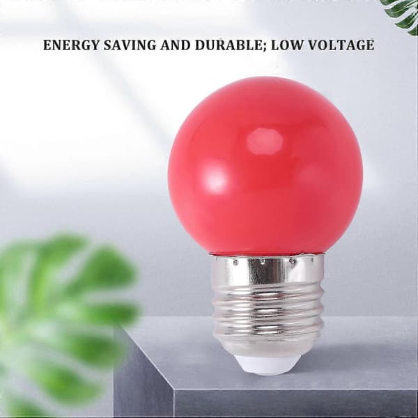 E27 LED-pære, varm rød plastikpære (0,5W effekt) E27