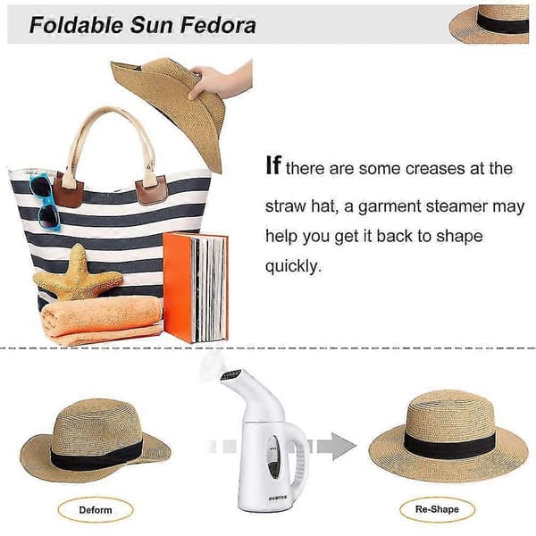 Panamahatte Sammenfoldelig Strå-fedora Sommer Strand Solhatte Til Mænd Kvinder