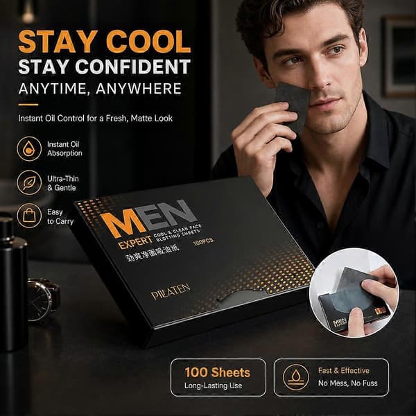 Men Expert Blotting Sheets - 0,01 mm ultratynne og absorberer kun olje bule 100pcs