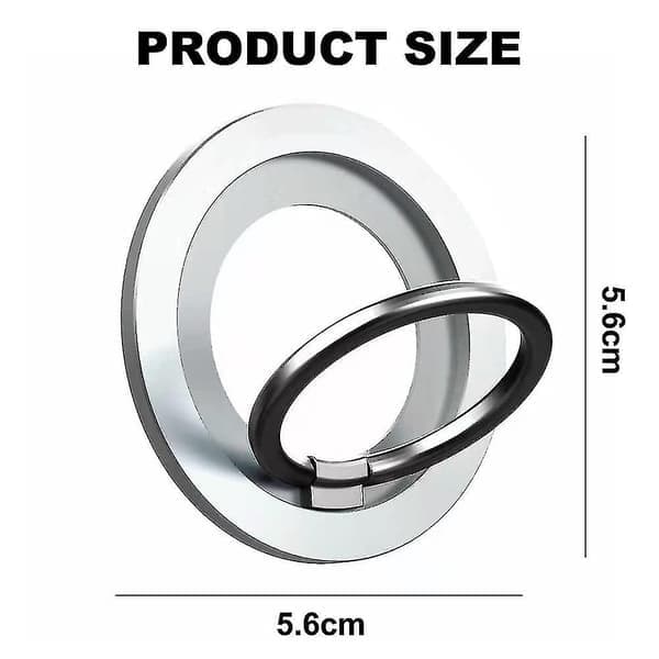 Magnetisk mobiltelefonringholder - Magnetisk ringholder, Magnet Ring Grip (sølv)