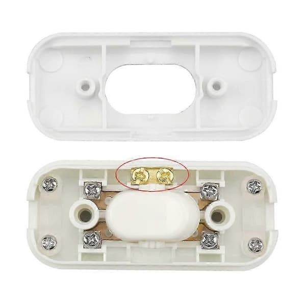 2 stk. Bi-Pole vippebryter 6A 250V vippebryter Dimmer/bryter for lampe, hvit