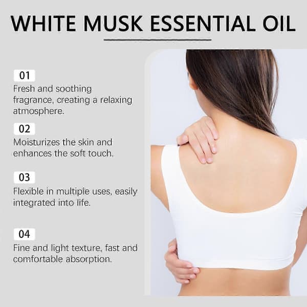 Vit mysk eterisk olja - Återfuktande, aromaterapi & diffusoranvändning 60ml 3