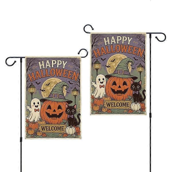 Halloween Hageflagg Værbestandig Trykk Festlig Design Enkel Montering A 30*45CM
