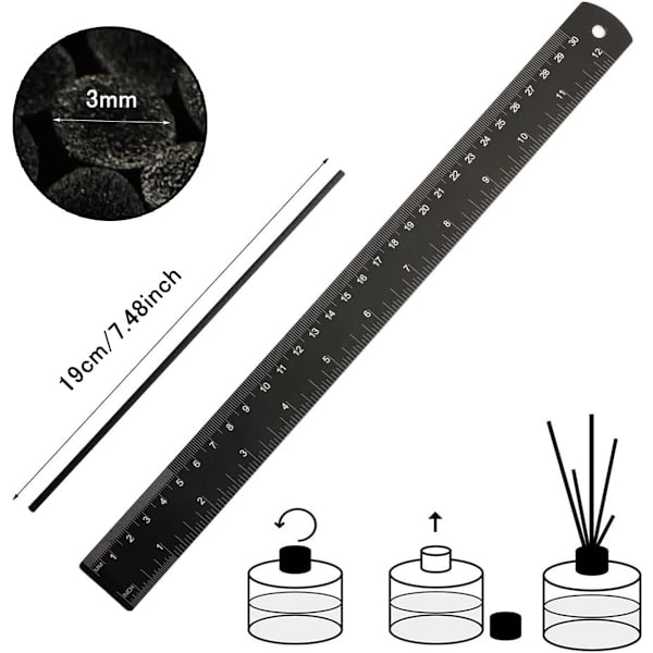 100 Pieces - Scent Sticks - Scent Sticks Refill - 19 cm × 3 mm - Scent Diffuser - Scent Diffuser - Fiber, Fiber