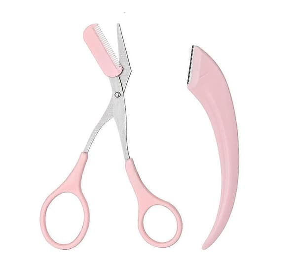 2-pack ögonbrynstrimningsverktyg, ögonbrynssax med minikam