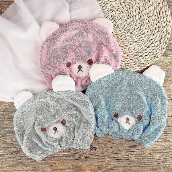 3-pack hårtorkhandduk kompatibel med barn flickor mjuk absorberande barn torr hår C