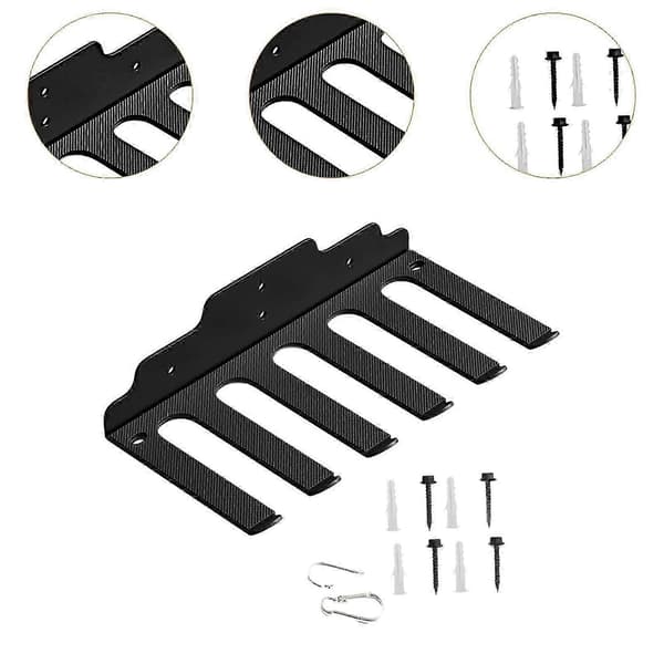 Skivstångsställ Väggmonterat Skivstångsställ Robust Vikthållare för Hemmet 2 Krokar 6 Hooks Optional