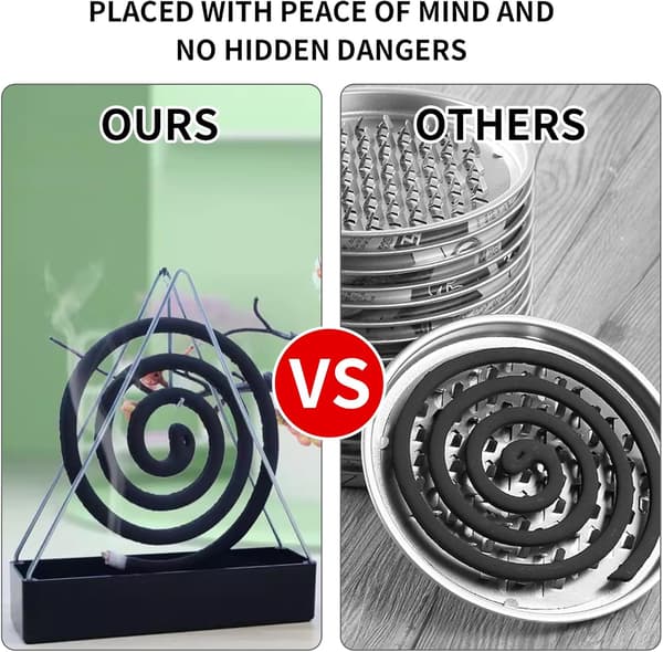 Black Metal Mosquito Coil Holders - Creative Triangular Outdoor Mosquito Coil Incense Spiral