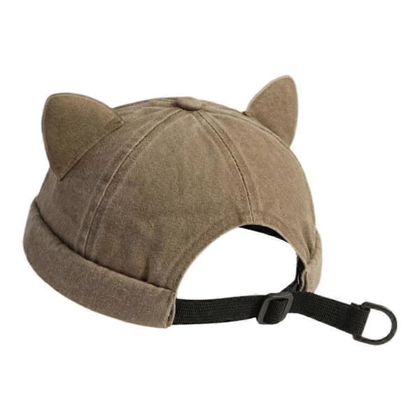Katøre Docker Hat Søde Accenter Justerbar Sikker Pasform Uden Skygge Design Khaki One size
