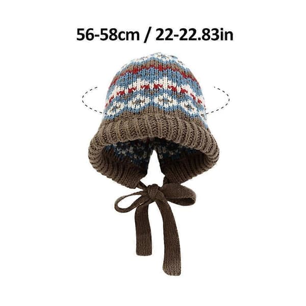 Stickad mössa Dam Retro Vinter Balaklava Mössa; W9X4 Coffee One size