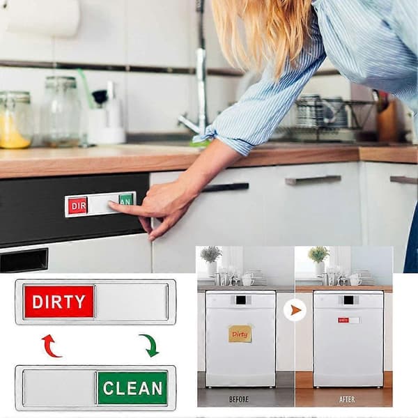 Diskmaskinsmagneter Ren Smutsig Skylt Magnet Diskmaskinsdekalindikator |U:K vit
