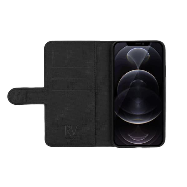 【NX】Compatible with iPhone 13 Pro Max Wallet Case Magnet Rvelon - Black Black Svart black