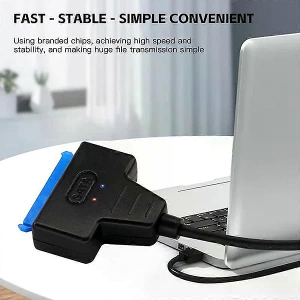 Sata till USB 3.0-adapterkabel stöder 22-stifts 2,5, 3,5 tums extern HDD SSD hårddisk datorkontakt passar hårddisk USB 3.0 Without DC