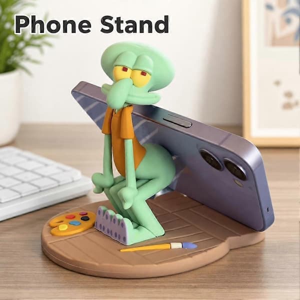 Rolig Bläckfisk-Skrivbordstelefonställ Handsfree Meme Dekor Kontor Sovsal Present