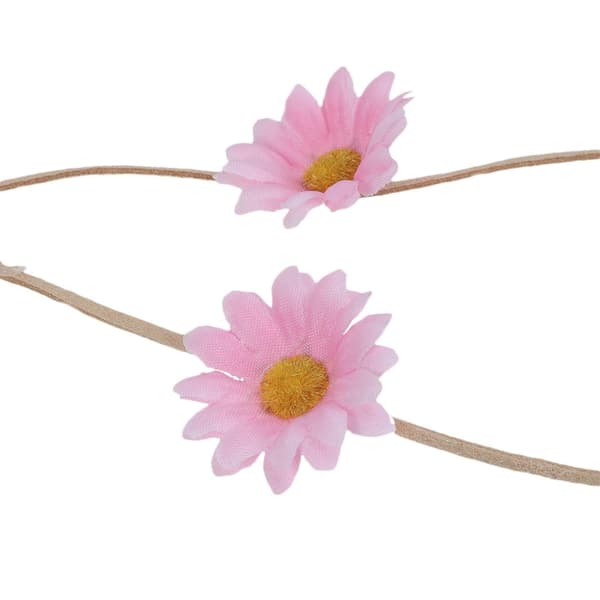 Blomsterkrans - Solsikker Perler Justerbart Blomsterhodeplagg Hårtilbehør Pink