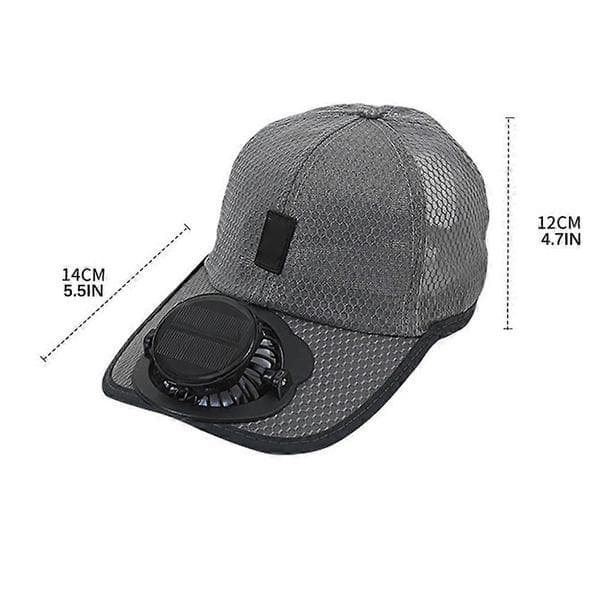 Solar Rechargeable Cap Solar Panel Fan Hat USB Charging Summer Outdoor Breathable Mesh Sun Hat Black