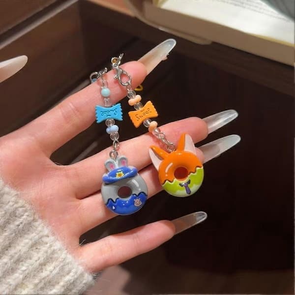 Zootopia Judy Nick Telefonreim Nøkkelring for Valentinsdagsgave E
