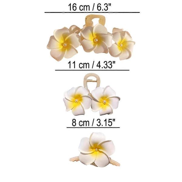 Akryl Blomster Hårklemme til Ferie Tropisk Stil til Poolfester Modstår Fugtig Poolside Three flowers One size