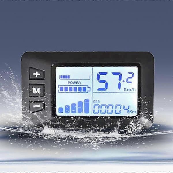 Display for G51 elsykkelkontroller vanntett 5Pin LCD Svart