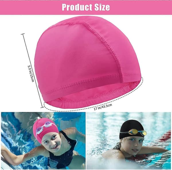 2 stk. badehetter Komfortabel polyesterstoff badehette Unisex badehetter Slitesterk Super Stretch Sklisikker stoff badehetter for kvinner menn barn Lo
