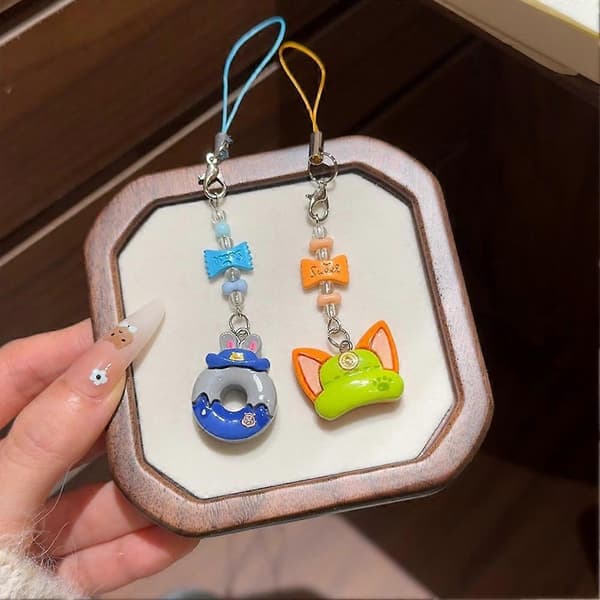 Zootopia Judy Nick Telefonrem Nøglering til Valentinsdagsgave F