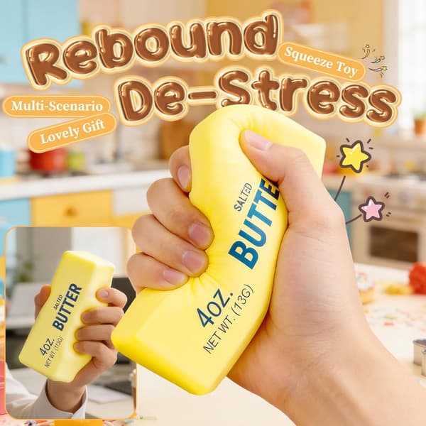Smør Squishy Fidget Legetøj, Langsomt Stigende Squishy Smør Stresslindring | Angstlindring Fidget Replika Sensorisk til Voksne, Smør Stress Stick til Af