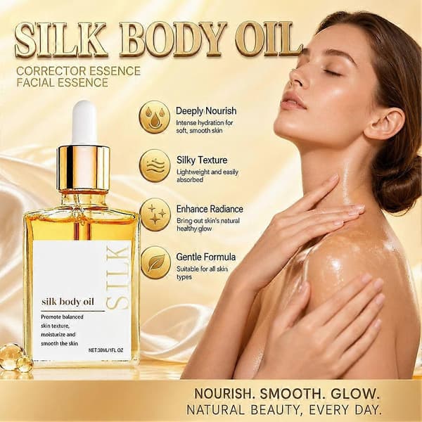 Silke Kroppsolje, Bade- og Dusjolje Glatt Hydrert Hud - 30ml / 1 fl.oz