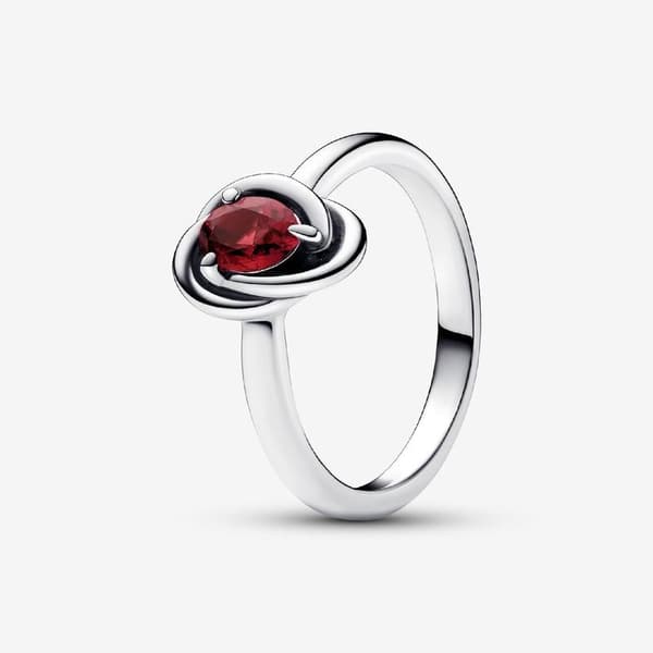 Pandora - Juli Födelsesten Evighetscirkel Ring - Sterlingsilver Circumference: 50mm