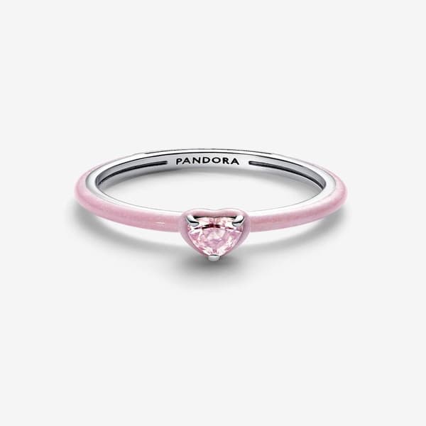 Pandora - Rosa Chakra Hjärta Ring - Sterlingsilver Circumference: 50mm