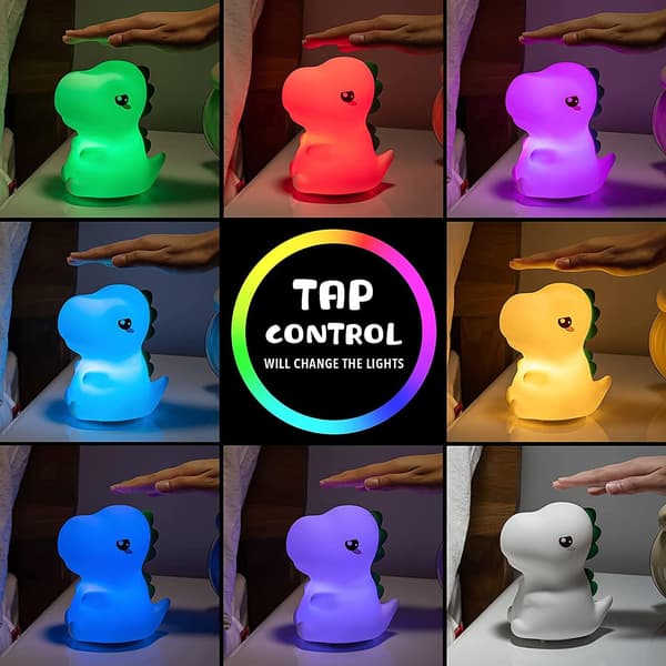 A Fire Dinosaur Night Light for Kids, Color Changing Kids Night Light