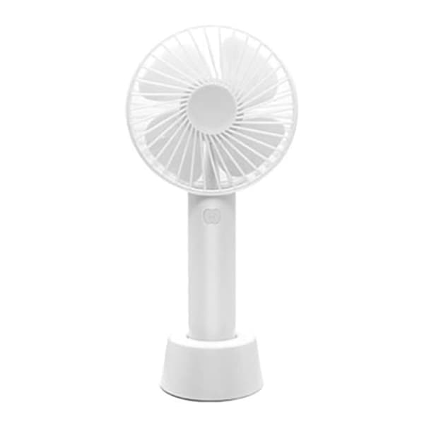 Mini Portable Fan With Desk Stand USB Rechargeable White white