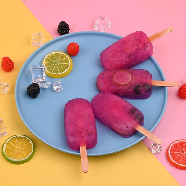 Sæt med ispindeforme i silikone, 2 stk. isforme (standardstørrelse/pink) | med 50 træpinde til cake pops, ispinde,