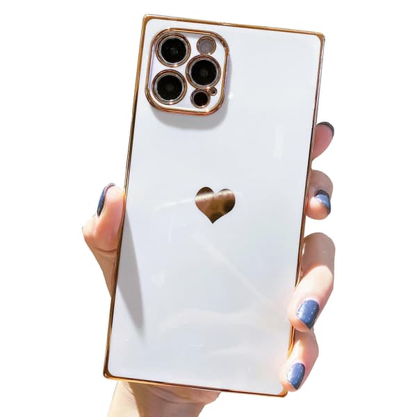 Firkantet deksel til iPhone 13 Pro Max, søte deksler med full linsebeskyttelse - Candy Wh JQW