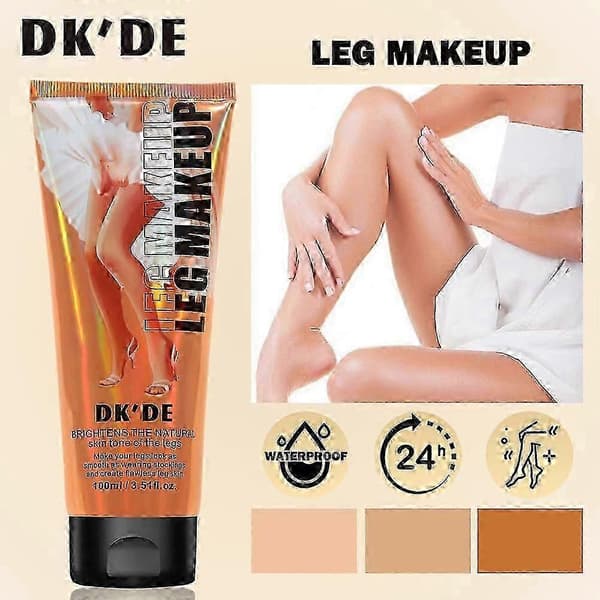 DK'DE+ 3-färgs Vattentät Benfoundation Makeup Brons Highlighter Hög Täckning Concealer, Ben Makeup Bas Kvinna 02COLOR