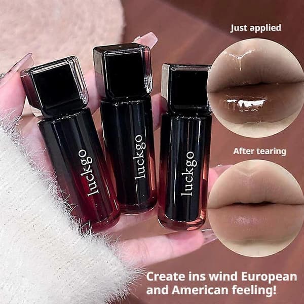Chokoladebrun Peel Off Læbefarve Vandfast Makeup Orange Væske L1T1 cherry red 1pcs