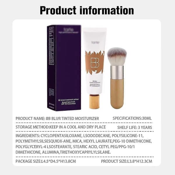 TT Cream Concealer, vann- og svetteresistent flytende foundation, SPF 30