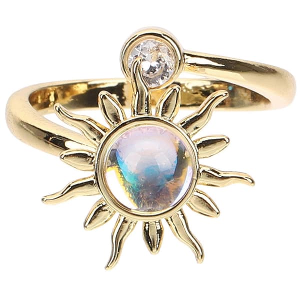 Solros Fidget Ring Kvinnor Mode Ring Öppen Ring Band Finger Statement Ring 2,5X2,1 CM Gyllene