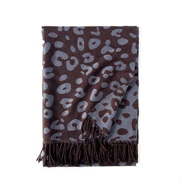 Skjerf dame dusk imitert kasjmir leopardprint skjerf varmt sjal blå kamel, 2024 Ping