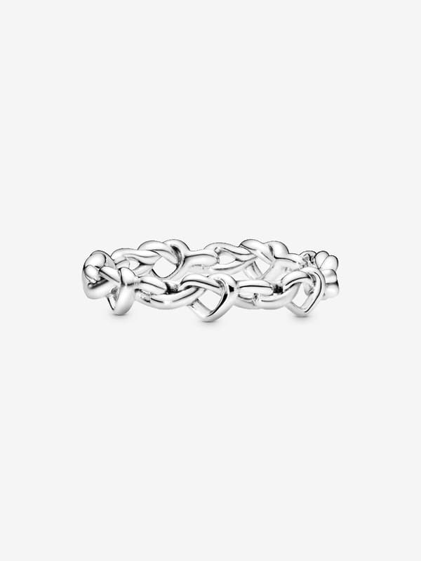 Pandora - Knutede Hjerter Ring - Sterlingsølv