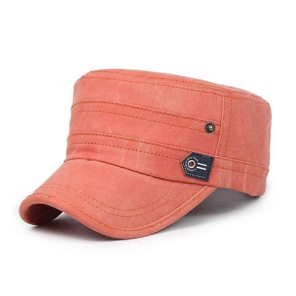 [NORTHWOOD] Solid Black Flat Top Cap til mænd kvinder Bone Military Hat Summer Sun Visor Dad Hat Gorras Trucker Cap orange 56-60 cm