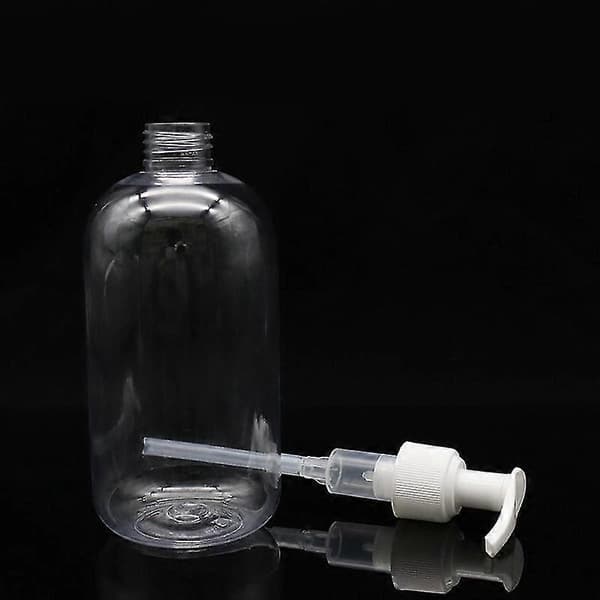 500 ml klara förtjockade plastflaskor med pumpdispenser påfyllningsbar flytande tvål transparent rund