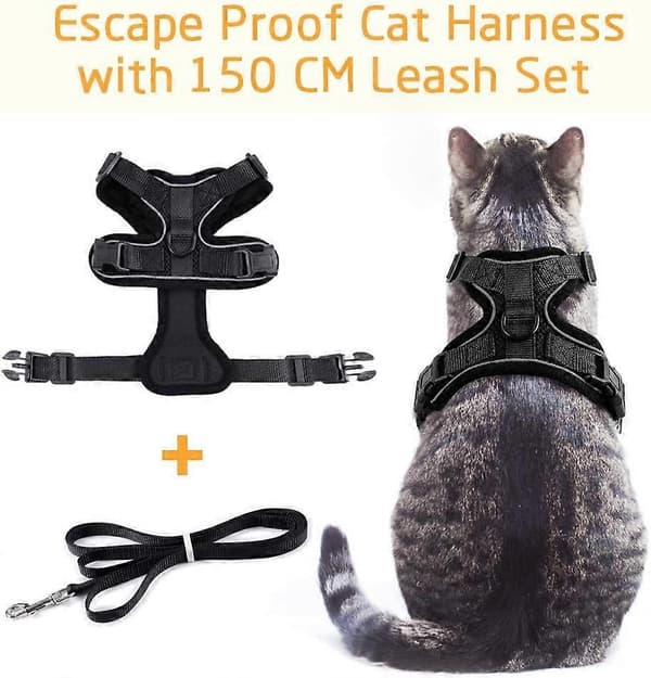 Cat Harness for Walking, Soft and Comfortable Design, Reflective Details for Increased Visibility, Adjustable Straps for Perfect Fit, Easy Co (LGL)