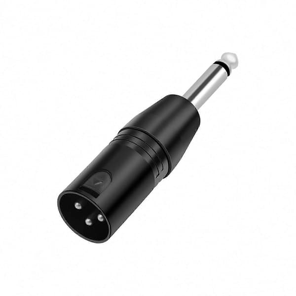 4 stk. 6,35 mm mono han til XLR 3-benet han lydstik konverteradapter til hovedtelefonmikrofonforstærker Black