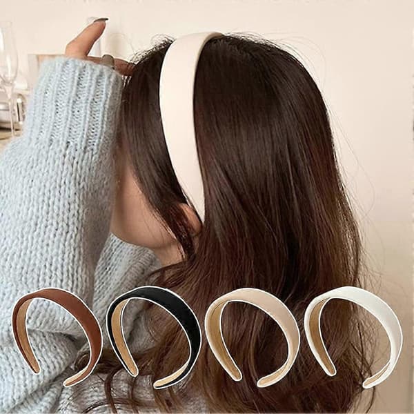 Brede hårbånd Jenter Vintage Elastiske Hårbånd Tykk Hårbøyle White