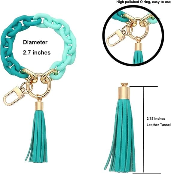 Nøglering til kvinder, armbånd-nøglering, nøglering med kvaster
