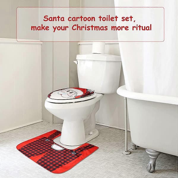 Toiletsæt julepynt julemand toiletbræt dekoration