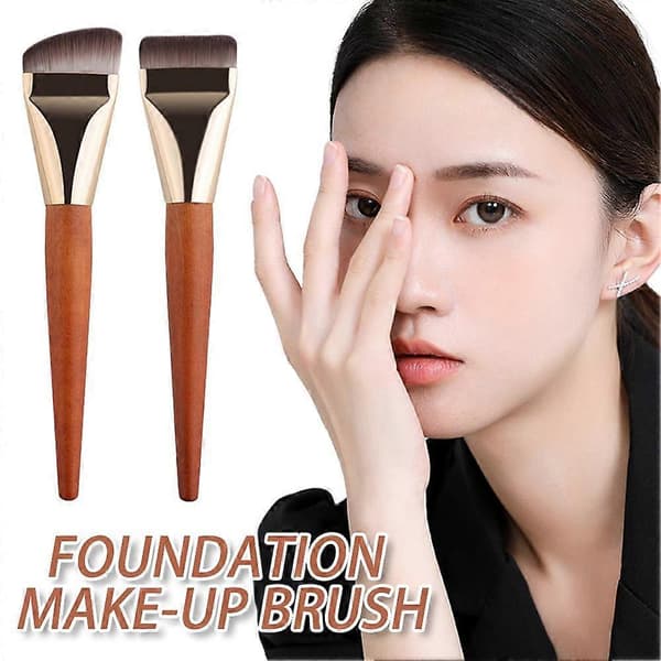 Flat Foundation Brush, Non Marking Liquid Foundation Makeup Brush Flat Head T5V9 Diagonal Head 1pcs