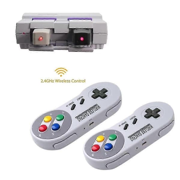 2-pakning trådløs kontroller for SNES med USB-mottaker, 100 timers batteri, støtte for PC Mac Raspberry Pi