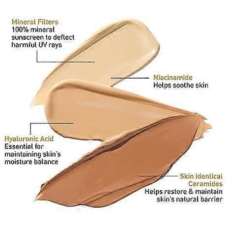 SPF 30 Mineral Solkrem for Ansikt + Sminkeforberedelse Lett, Hydrerende Solbeskyttelse SPF 30