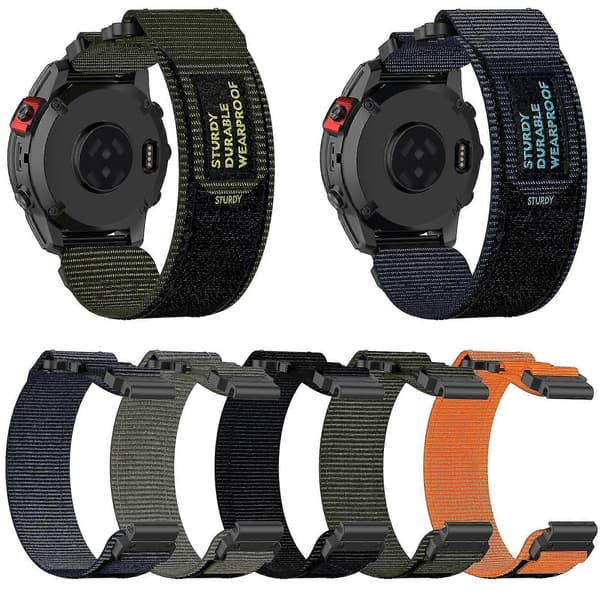 22mm nailonranneke Garmin Instinct Crossover Solar -kelloon, harmaa_tfrf Grey